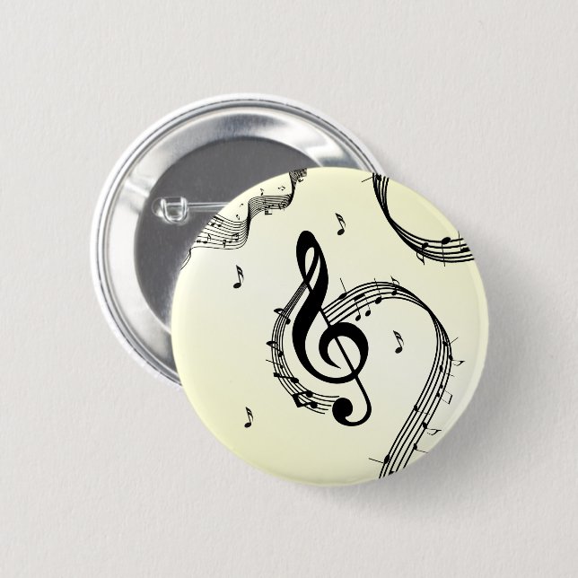 Badge Rond 5 Cm Climacic G Clef Jaune (Devant & derrière)