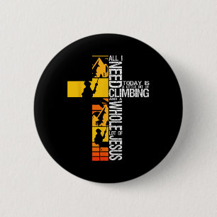 Badge Rond 5 Cm Climbing Jésus Est Mon Roc Climber Rock Chrétien B
