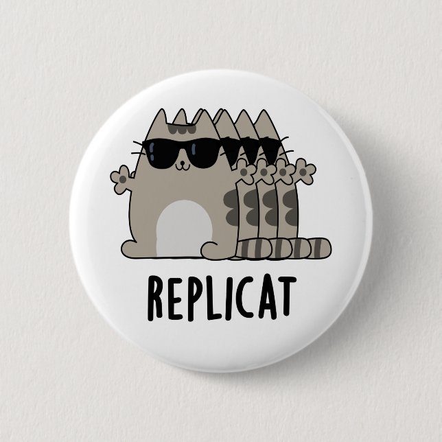 Badge Rond 5 Cm Clin de chat répliqué (Devant)