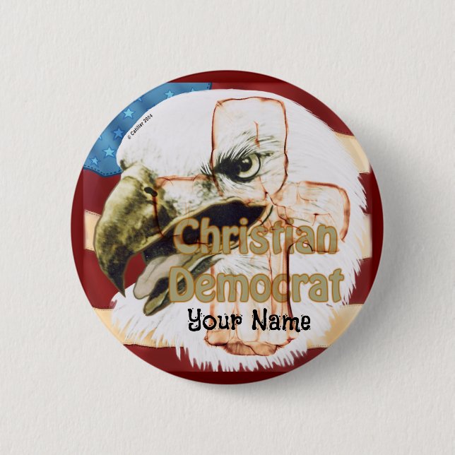 Badge Rond 5 Cm Clin ronde démocrate-chrétien (Devant)