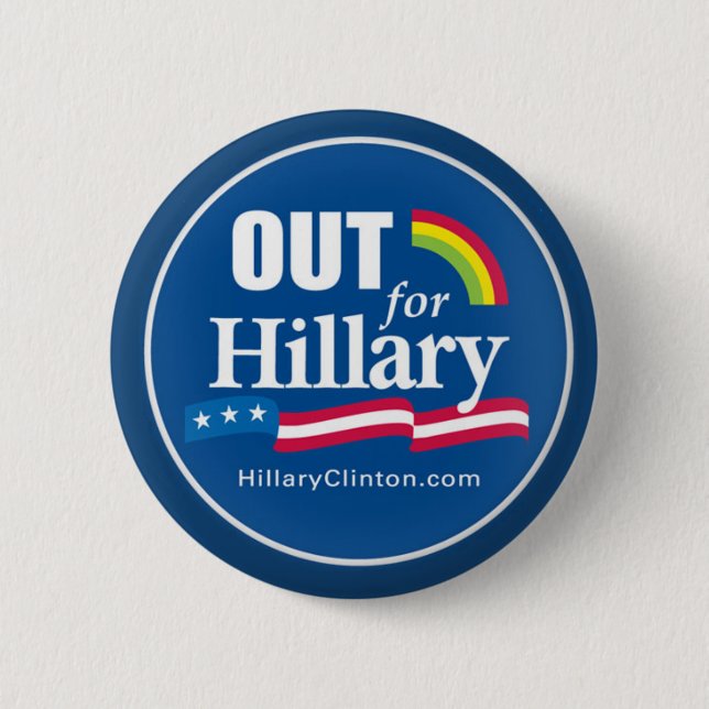 Badge Rond 5 Cm Clinton "" boutonnent l'homosexuel (Devant)