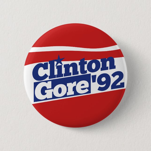 Badge Rond 5 Cm Clinton Gore 92 (Devant)