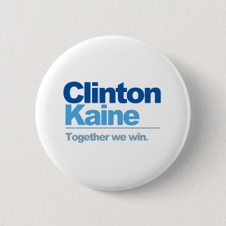 Badge Rond 5 Cm Clinton Kaine - ensemble nous gagnons
