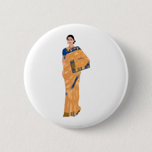 Badge Rond 5 Cm Clipart indienne mariée