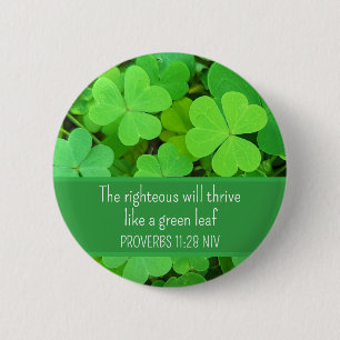 Badge Rond 5 Cm Cloches vertes Photo Prospérité Bible Verse mignon