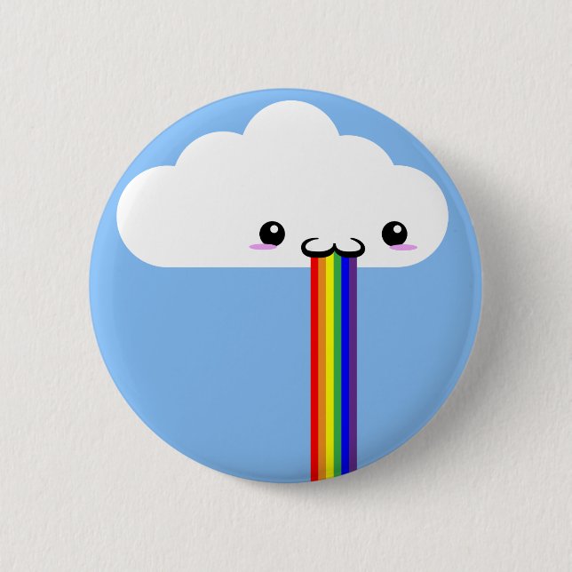 Badge Rond 5 Cm Cloud Puking Rainbow Pin (Devant)