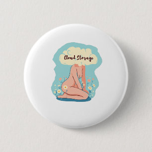 Badge Rond 5 Cm Cloud Storage - Funny Coders Gift