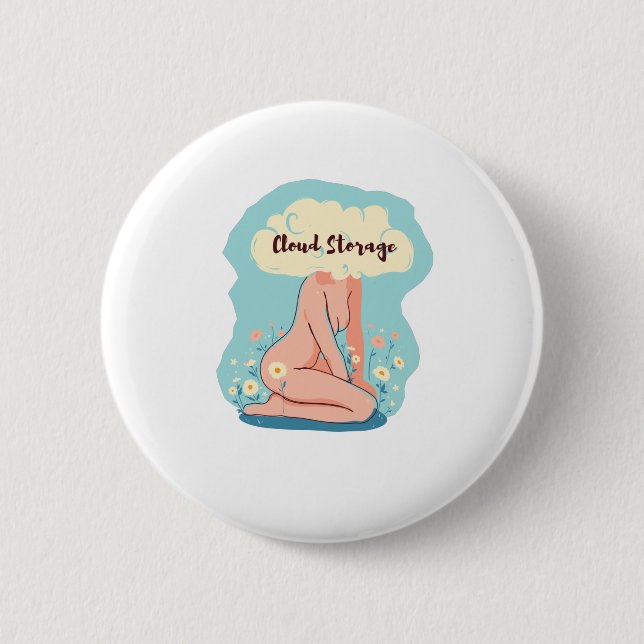 Badge Rond 5 Cm Cloud Storage - Funny Coders Gift (Devant)