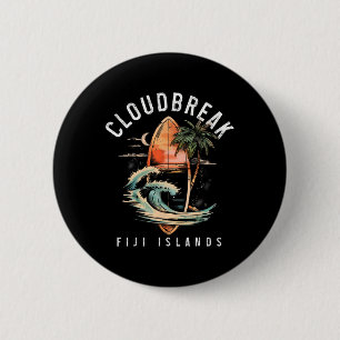 Badge Rond 5 Cm Cloudbreak Îles Fidji Surf Vintage Surfant Surfe