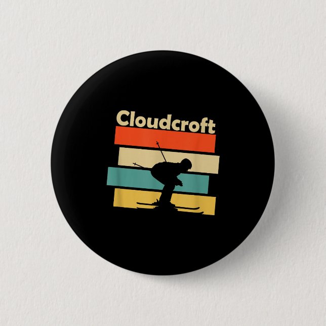 Badge Rond 5 Cm Clouroft New Mexico Retro Ski  (Devant)