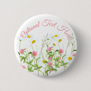Badge Rond 5 Cm Clovers & Daisy