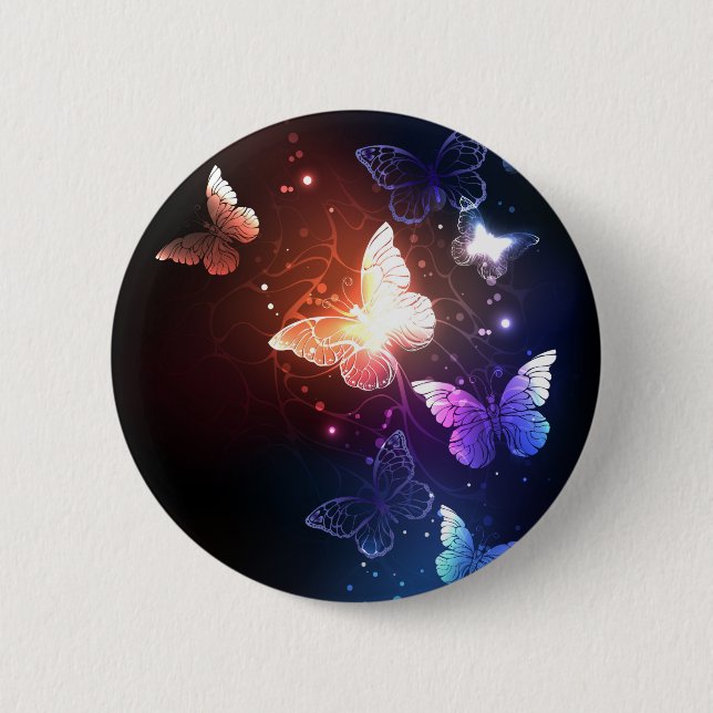 Badge Rond 5 Cm Clowing Night Butterflies (Devant)