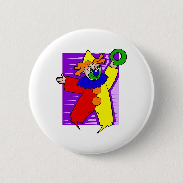 Badge Rond 5 Cm Clown avec l'anneau géant (Devant)