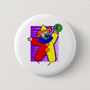 Badge Rond 5 Cm Clown avec l'anneau géant
