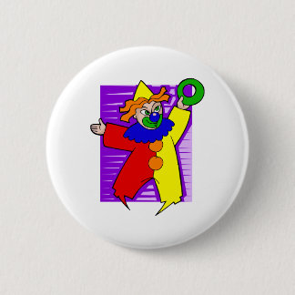 Badge Rond 5 Cm Clown avec l'anneau géant