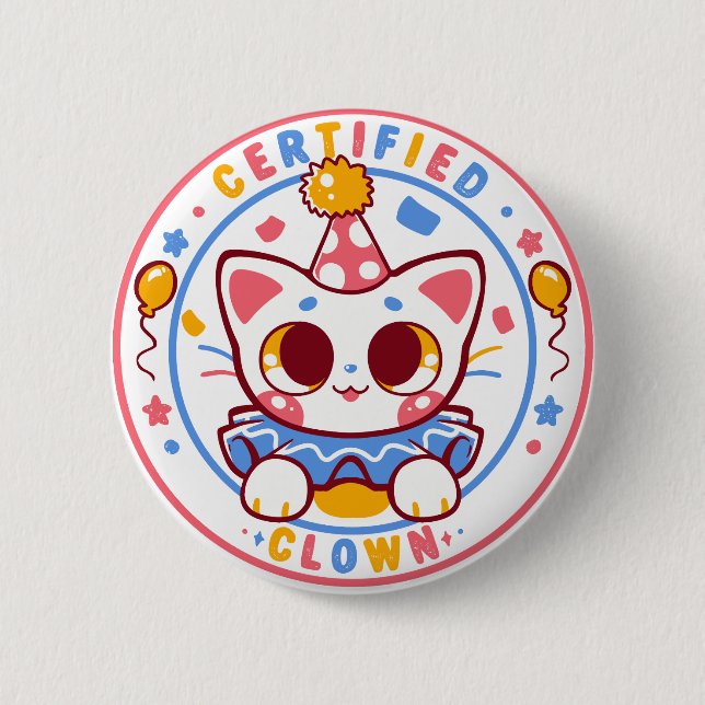 Badge Rond 5 Cm Clown certifié (Devant)