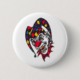 Badge Rond 5 Cm clown de jester fou