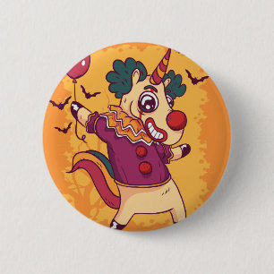 Badge Rond 5 Cm Clown de licorne