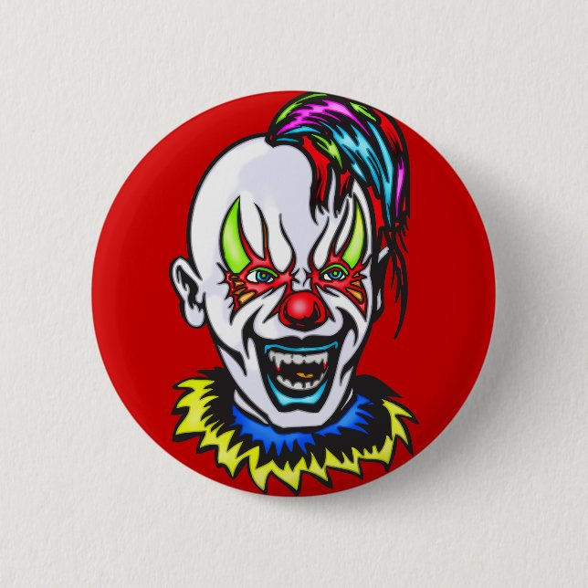 Badge Rond 5 Cm Clown de mal de vampire (Devant)