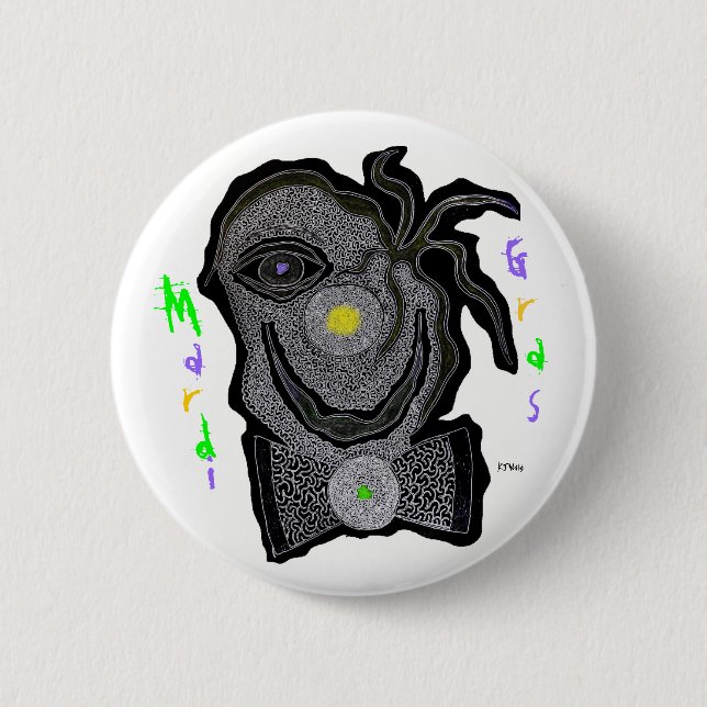 Badge Rond 5 Cm Clown de mardi gras (Devant)