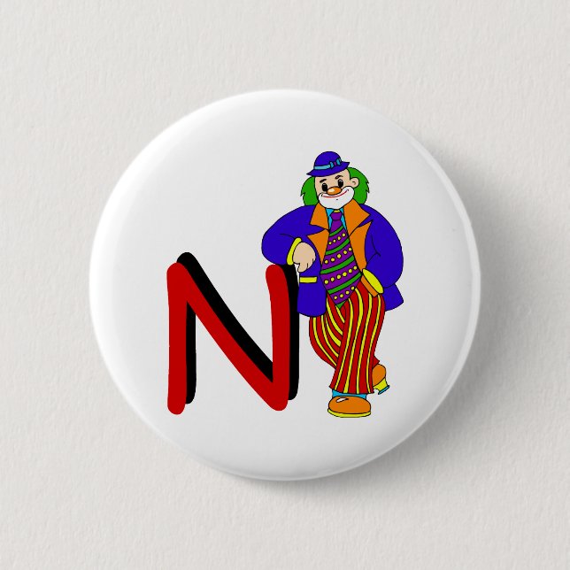 Badge Rond 5 Cm Clown de N (Devant)