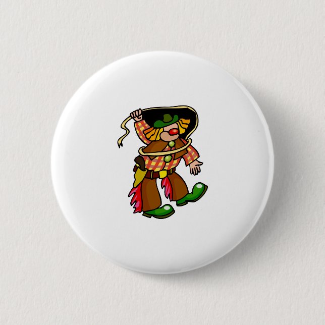 Badge Rond 5 Cm Clown de rodéo (Devant)