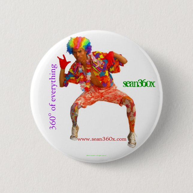Badge Rond 5 Cm Clown du BOUTON sean360x 360° (Devant)