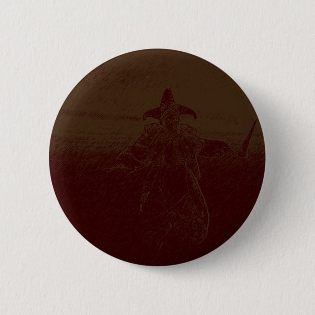 Badge Rond 5 Cm Clown effrayant bizarre de harlequin (Devant)