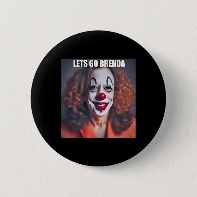 Badge Rond 5 Cm Clown Go Go Brenda 1 (Devant)