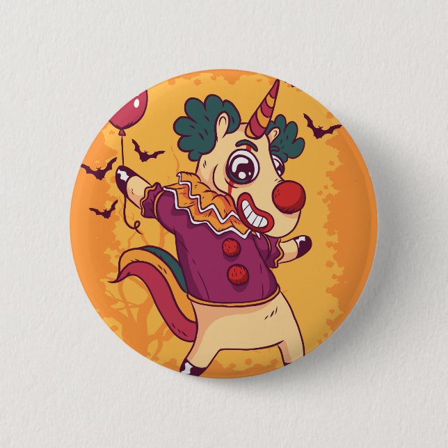 Badge Rond 5 Cm Clown Unicorn (Devant)