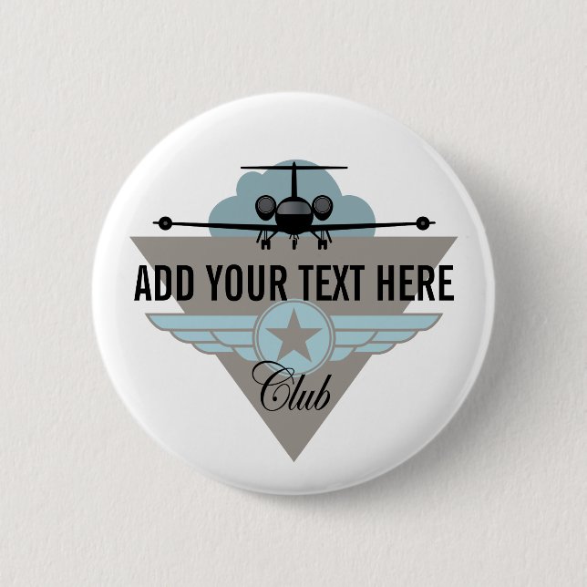 Badge Rond 5 Cm Club d'aile d'avion (Devant)