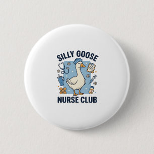 Badge Rond 5 Cm Club de l'infirmière oie idiote Création vectoriel