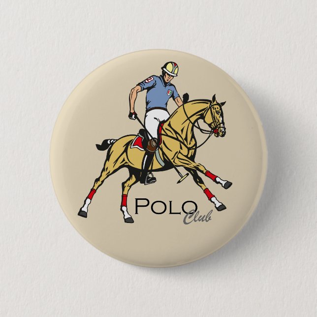 Badge Rond 5 Cm club de polo équestre (Devant)
