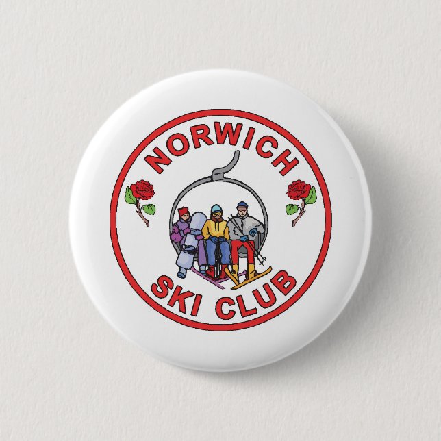 Badge Rond 5 Cm Club de ski de Norwich (Devant)