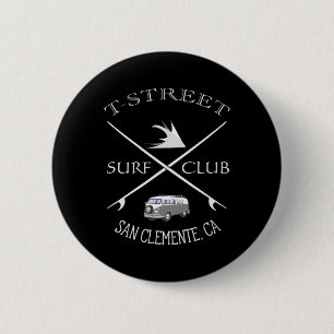 Badge Rond 5 Cm Club de surf T-street San Clemente Californie