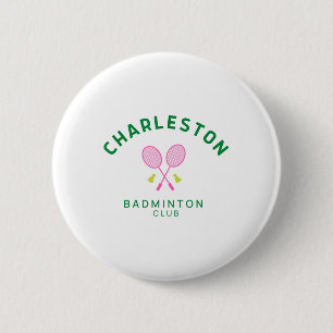 Badge Rond 5 Cm Club de tennis et de badminton de Charleston Carol