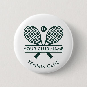 Badge Rond 5 Cm Club de tennis moderne Nom Logo Vert N'Importe Que