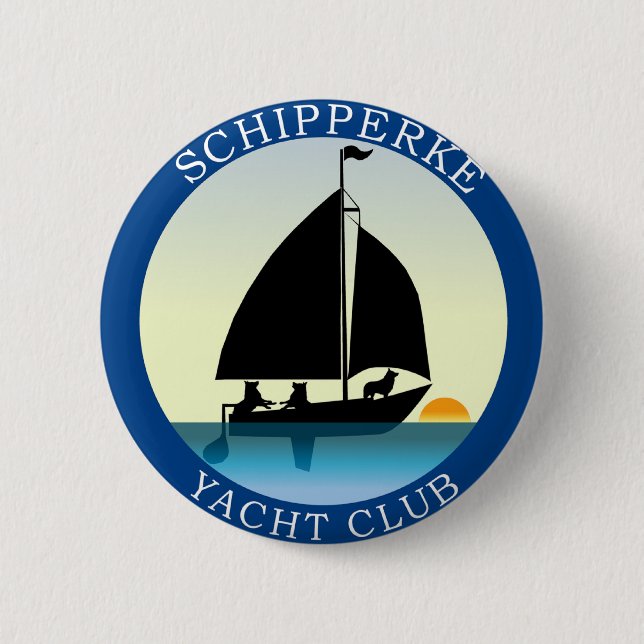 Badge Rond 5 Cm Club de yacht de Schipperke (Devant)