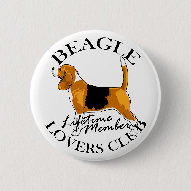Badge Rond 5 Cm Club des amoureux beagles (Devant)