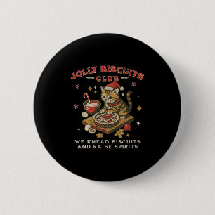 Badge Rond 5 Cm Club des biscuits joyeux _ Chaton de Noël vintage 