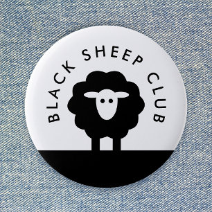 Badge Rond 5 Cm Club des moutons noirs   Moderne Cute
