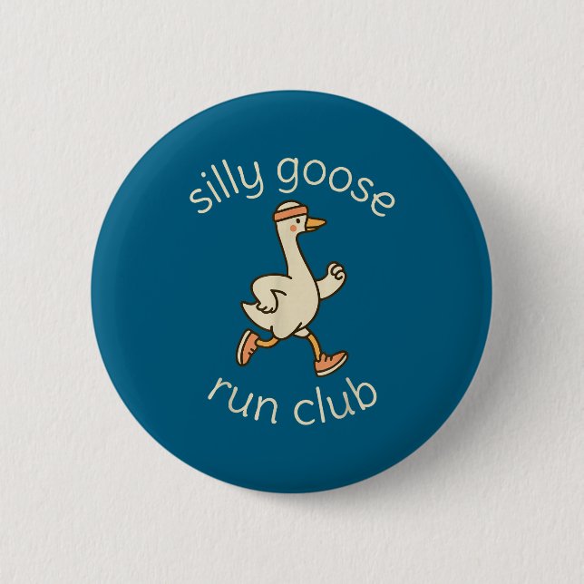 Badge Rond 5 Cm Club Sport Silly Marathon Gymer Running Goose Runn (Devant)