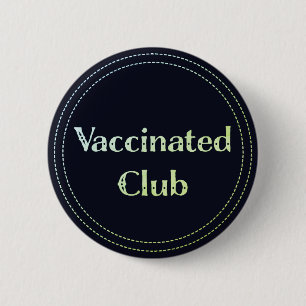 Badge Rond 5 Cm Club vacciné (noir et néon vert)