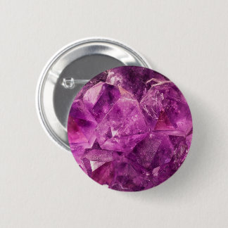 Badge Rond 5 Cm Cluster de Bright Purple Améthyst Crystal