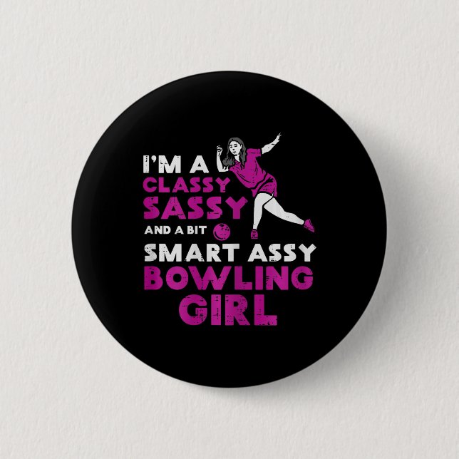 Badge Rond 5 Cm Cly Sy Smart Bowling fille Bowler femmes filles en (Devant)