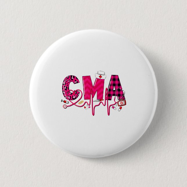 Badge Rond 5 Cm Cma Medical Istant Valentines Day Nursing Valen  (Devant)