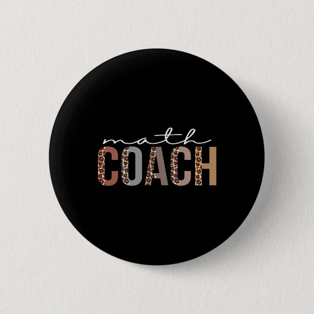 Badge Rond 5 Cm Coach Math Leopard Appréciation Amusement Pour Les (Devant)