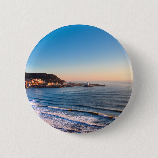 Badge Rond 5 Cm Coastline de Scarborough (Devant)