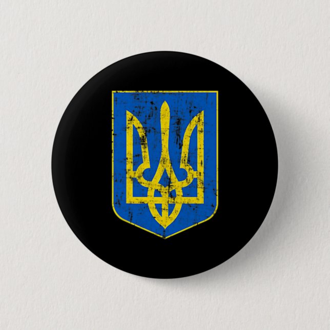 Badge Rond 5 Cm Coat of Arms of Ukraine  (Devant)