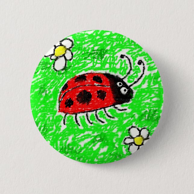 Badge Rond 5 Cm Coccinelle étalée (Devant)